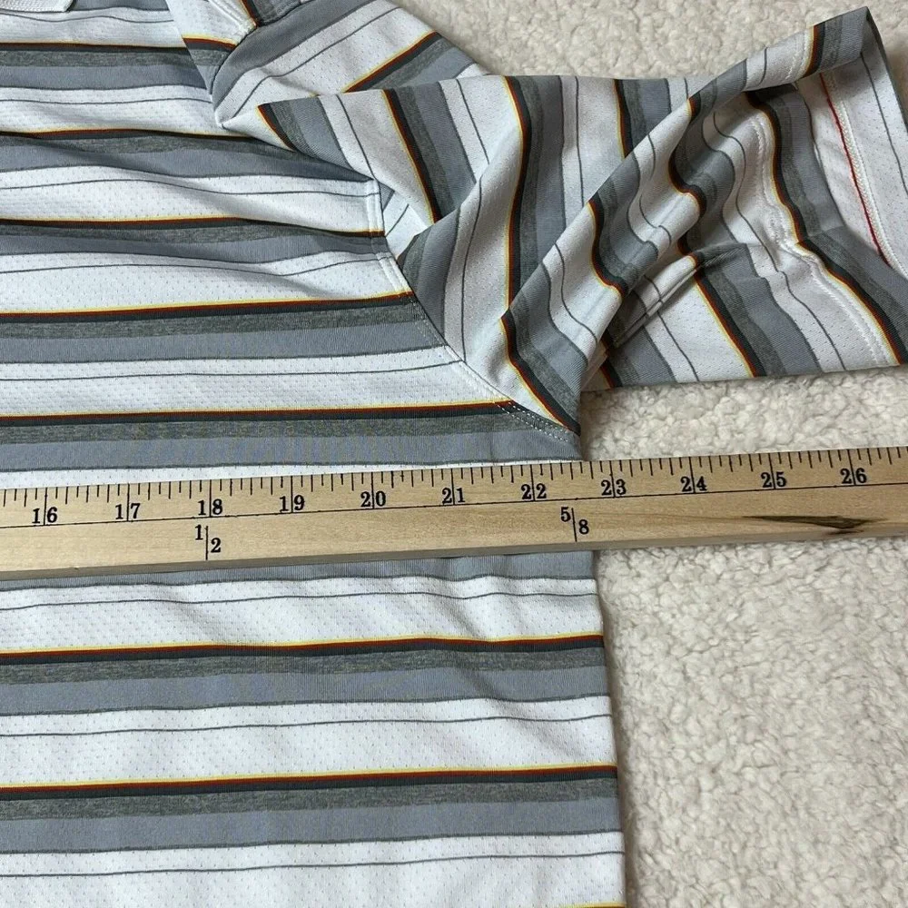 Nike Golf Polo Shirt Dri Fit Mens Large Striped Short Sleeve Adult Casual - Picture 5 of 6